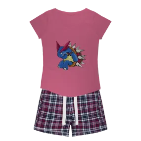 Squirtois Women's Sleepy Tee and Flannel Short