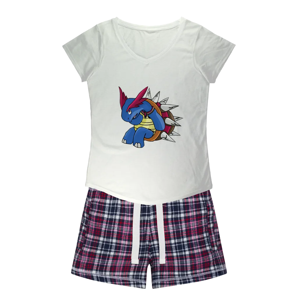 Squirtois Women's Sleepy Tee and Flannel Short