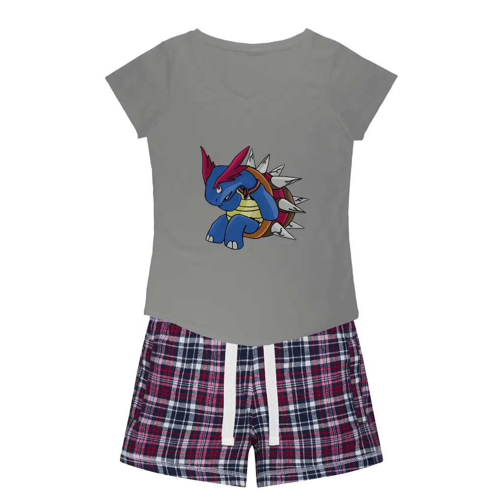 Squirtois Women's Sleepy Tee and Flannel Short