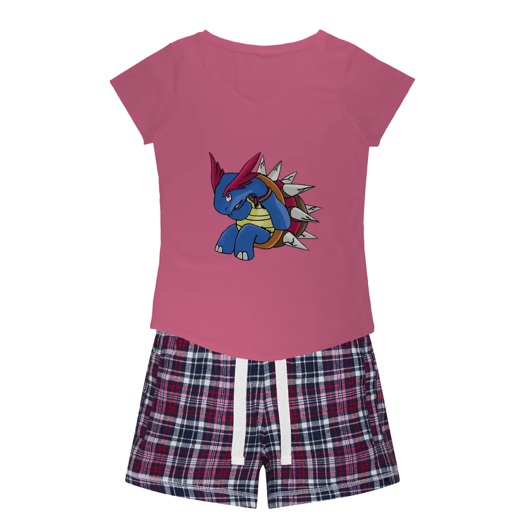 Squirtois Women's Sleepy Tee and Flannel Short