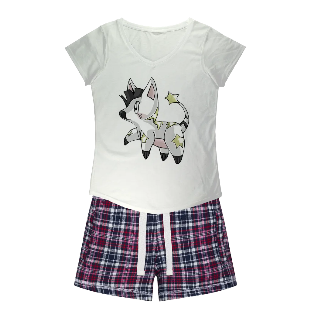 Stalze Women's Sleepy Tee and Flannel Short