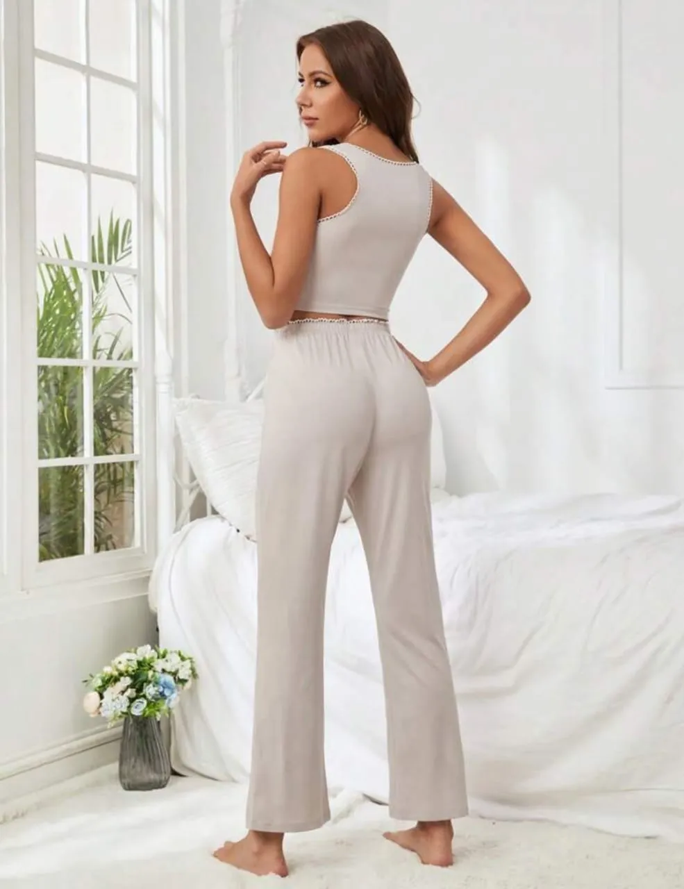 TANK TOP AND FLARE LEG PANTS PJ SET