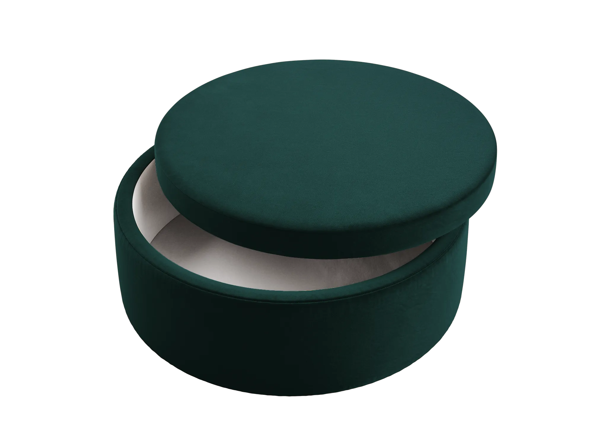 The Evergreen Storage Ottoman in Recycled Velvet