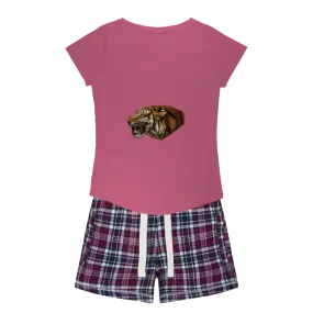 Tiger Women's Sleepy Tee and Flannel Short