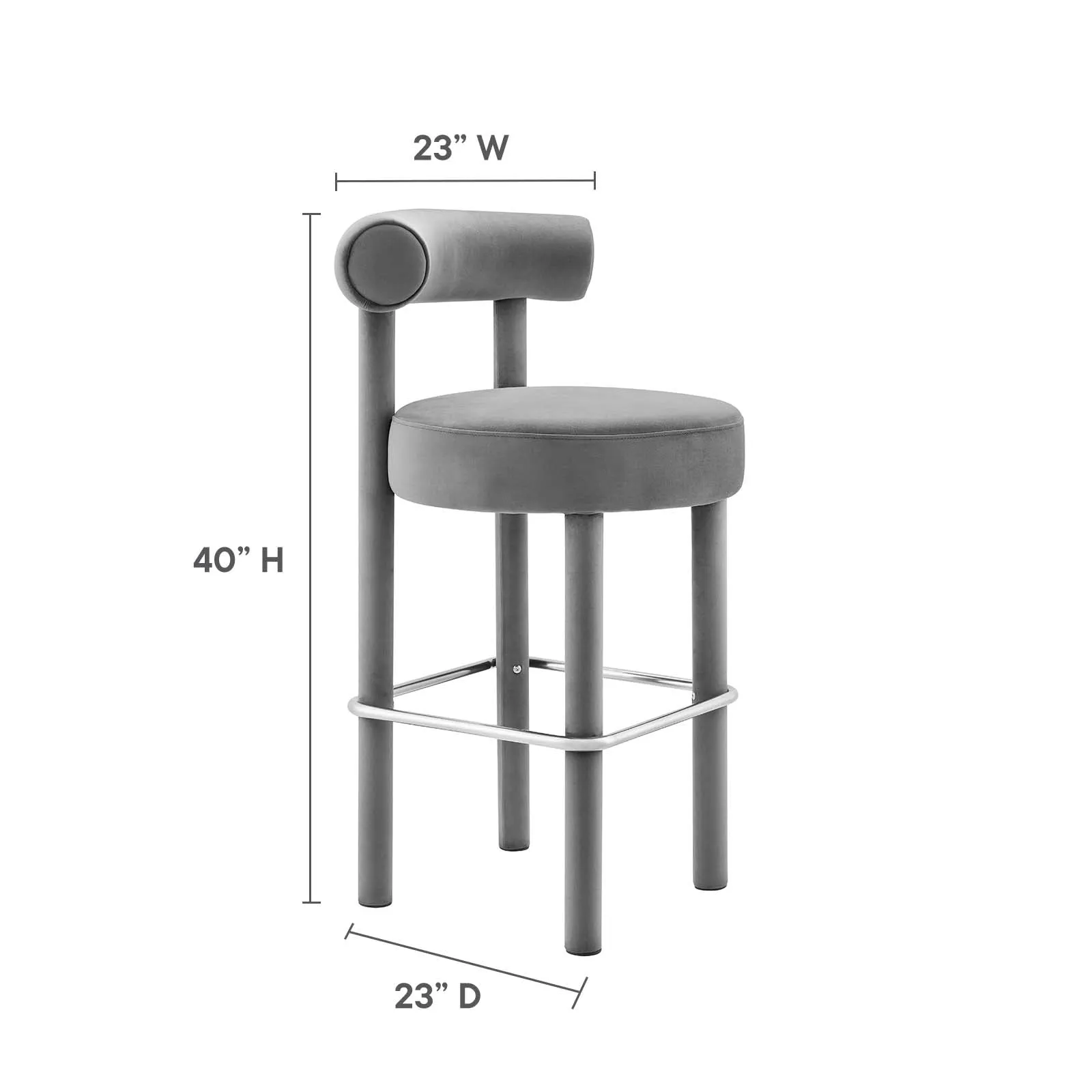 Toulouse Performance Velvet Bar Stool