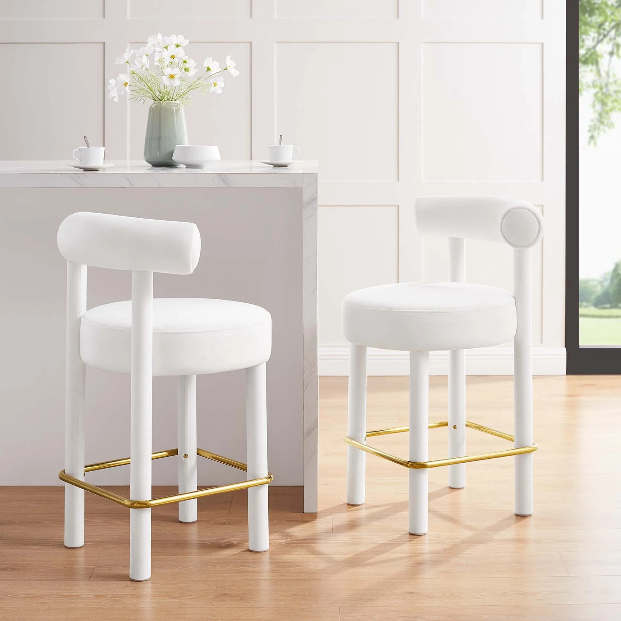 Toulouse Performance Velvet Counter Stool - Set of 2 by Modway