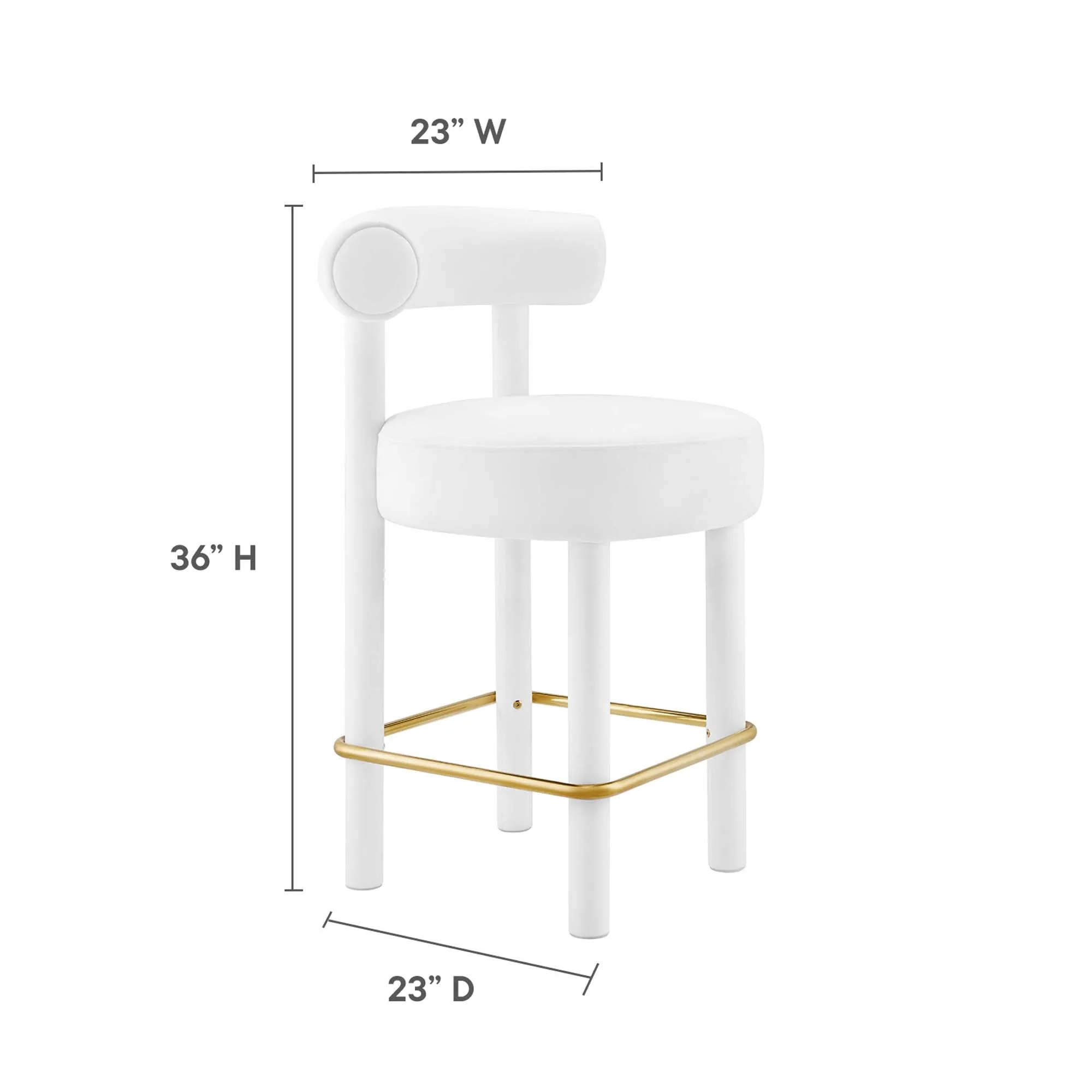 Toulouse Performance Velvet Counter Stool - Set of 2 by Modway