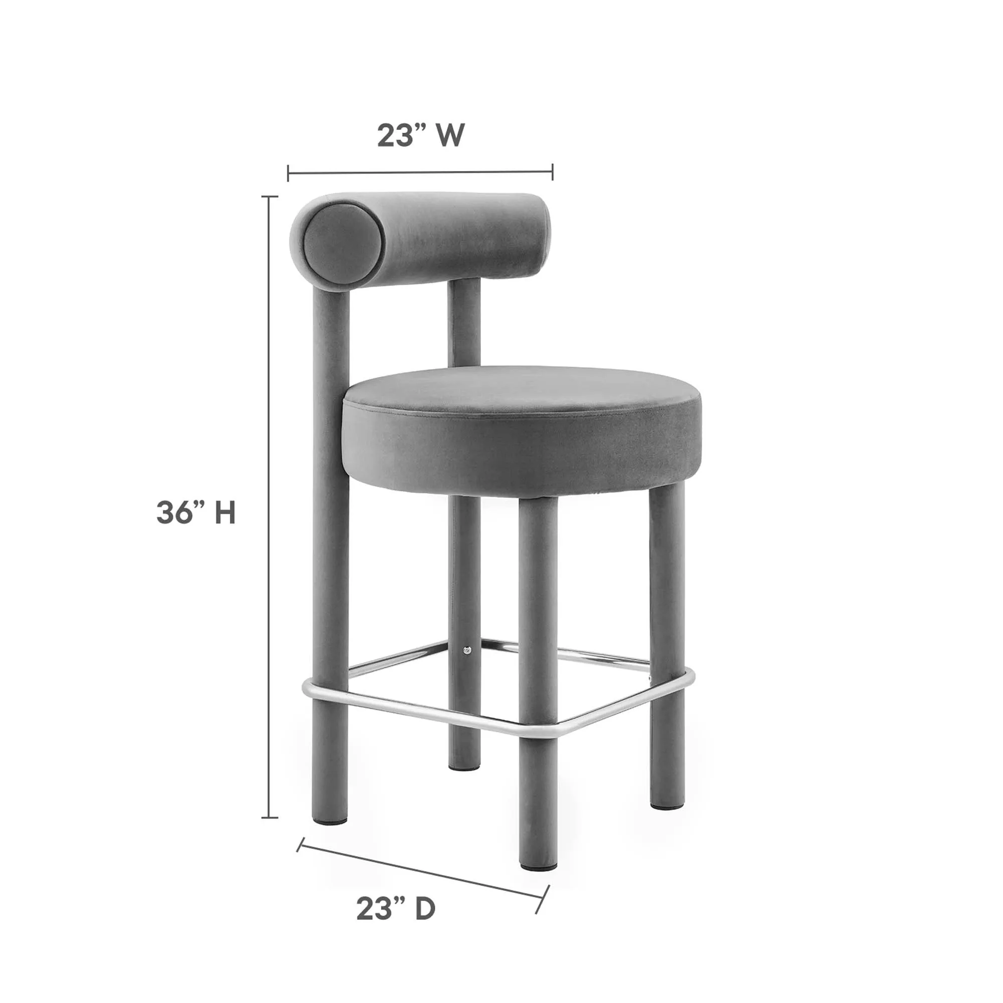 Toulouse Performance Velvet Counter Stool - Set of 2 by Modway