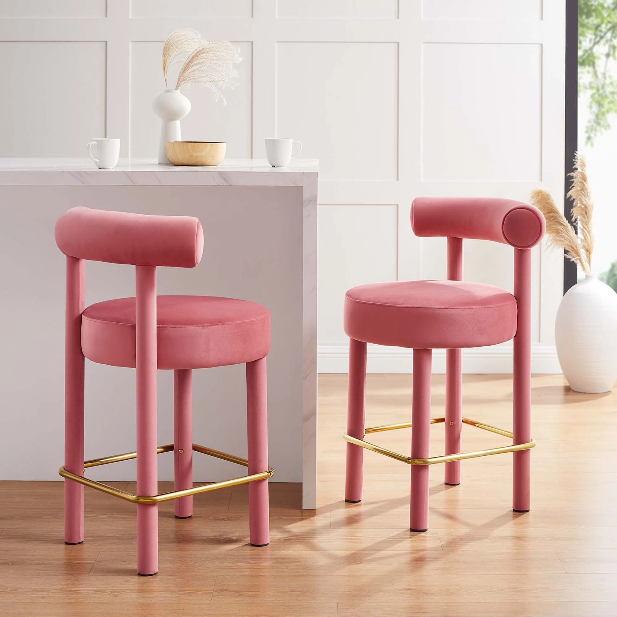 Toulouse Performance Velvet Counter Stool - Set of 2 by Modway