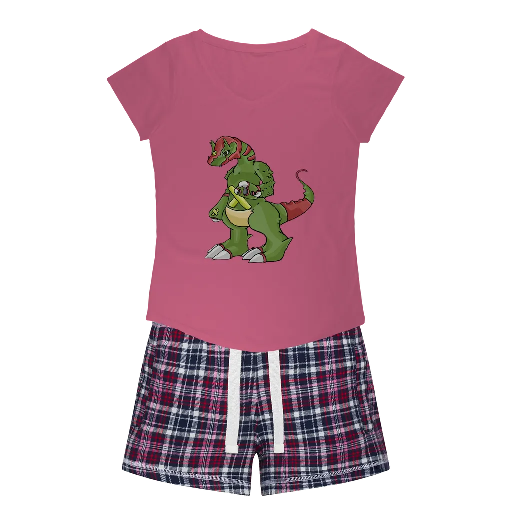 Toxicann Women's Sleepy Tee and Flannel Short