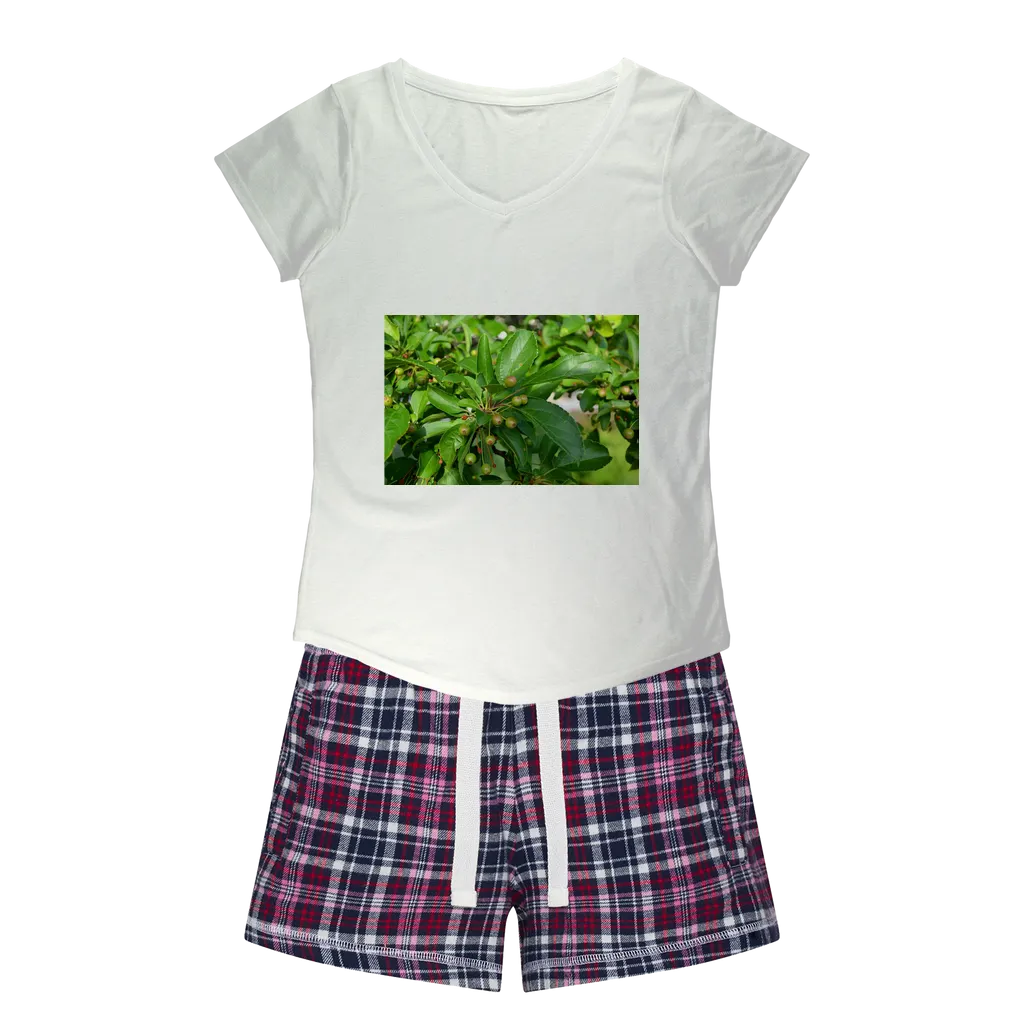 Tree with Seeds Women's Sleepy Tee and Flannel Short