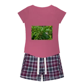 Tree with Seeds Women's Sleepy Tee and Flannel Short