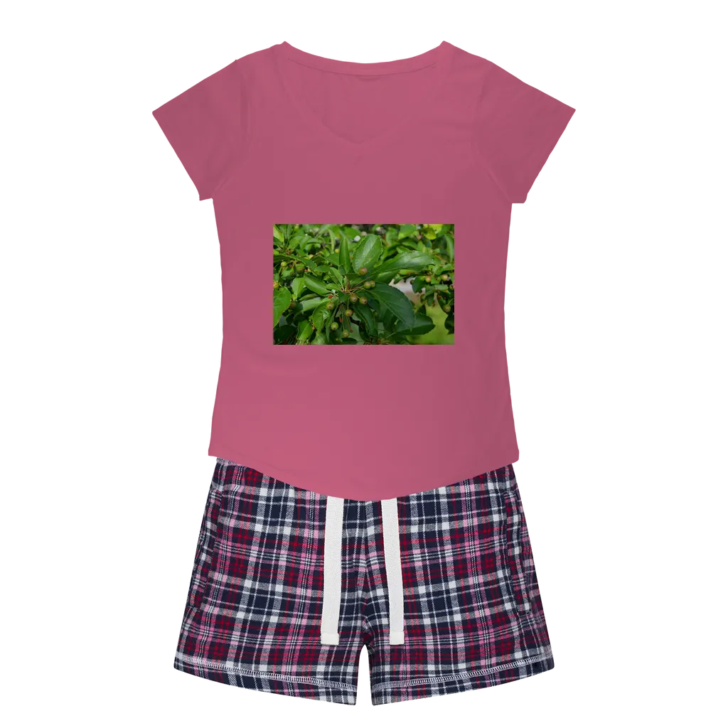 Tree with Seeds Women's Sleepy Tee and Flannel Short