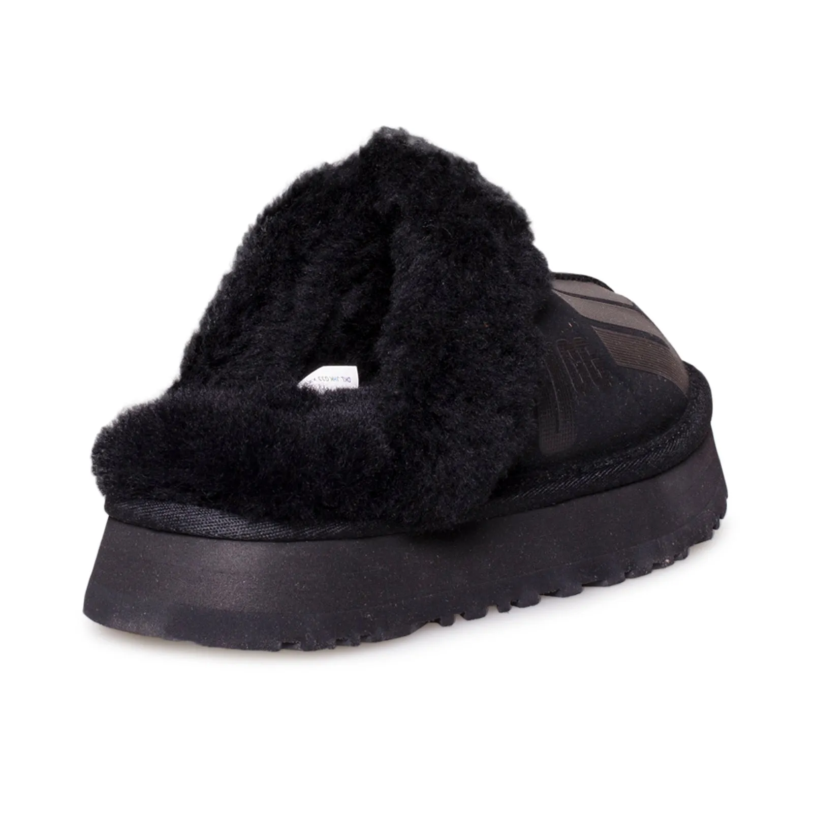 UGG Disquette Scatter Graphic Black Slippers - Women's