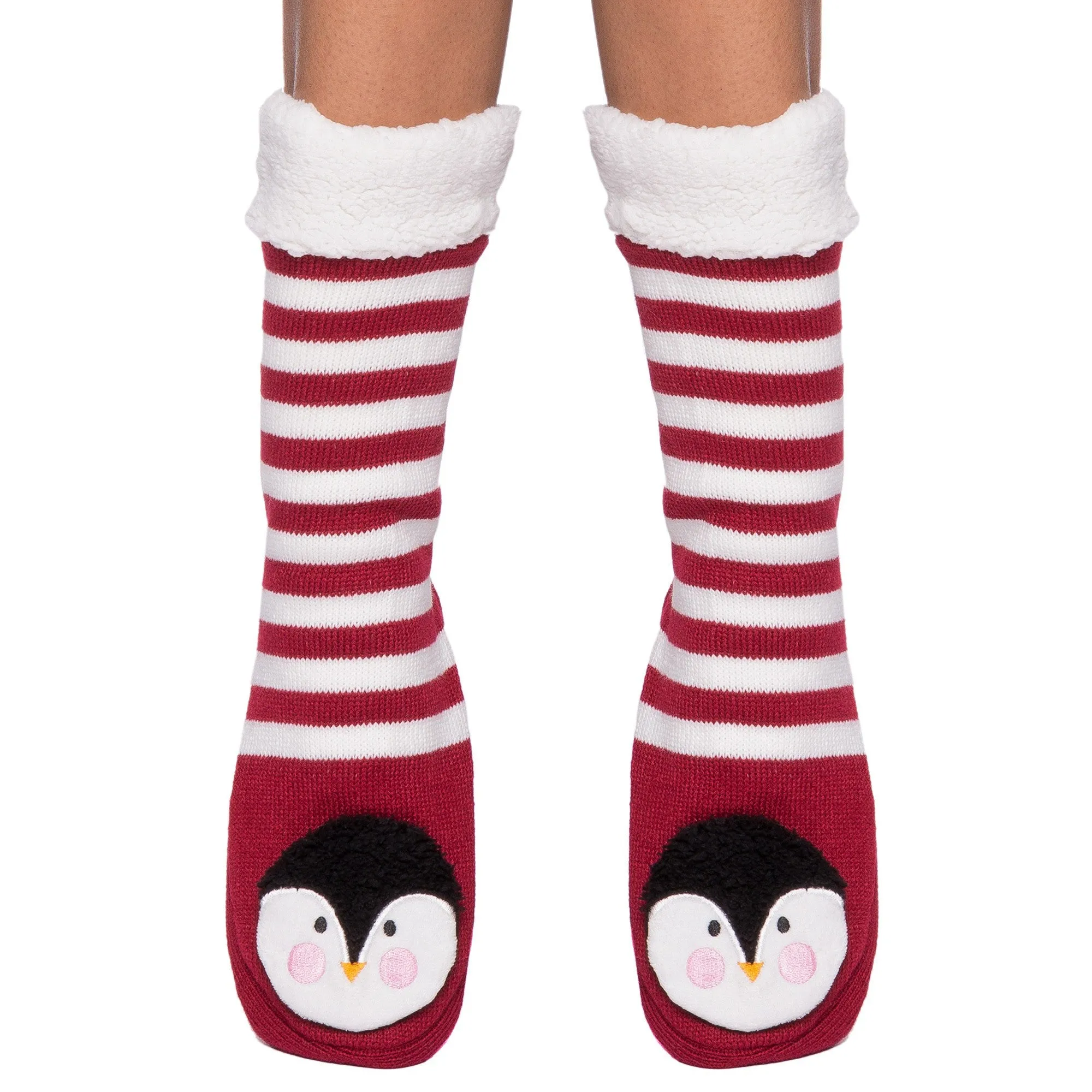 Women's Cute Knit Animal Face Slipper Socks