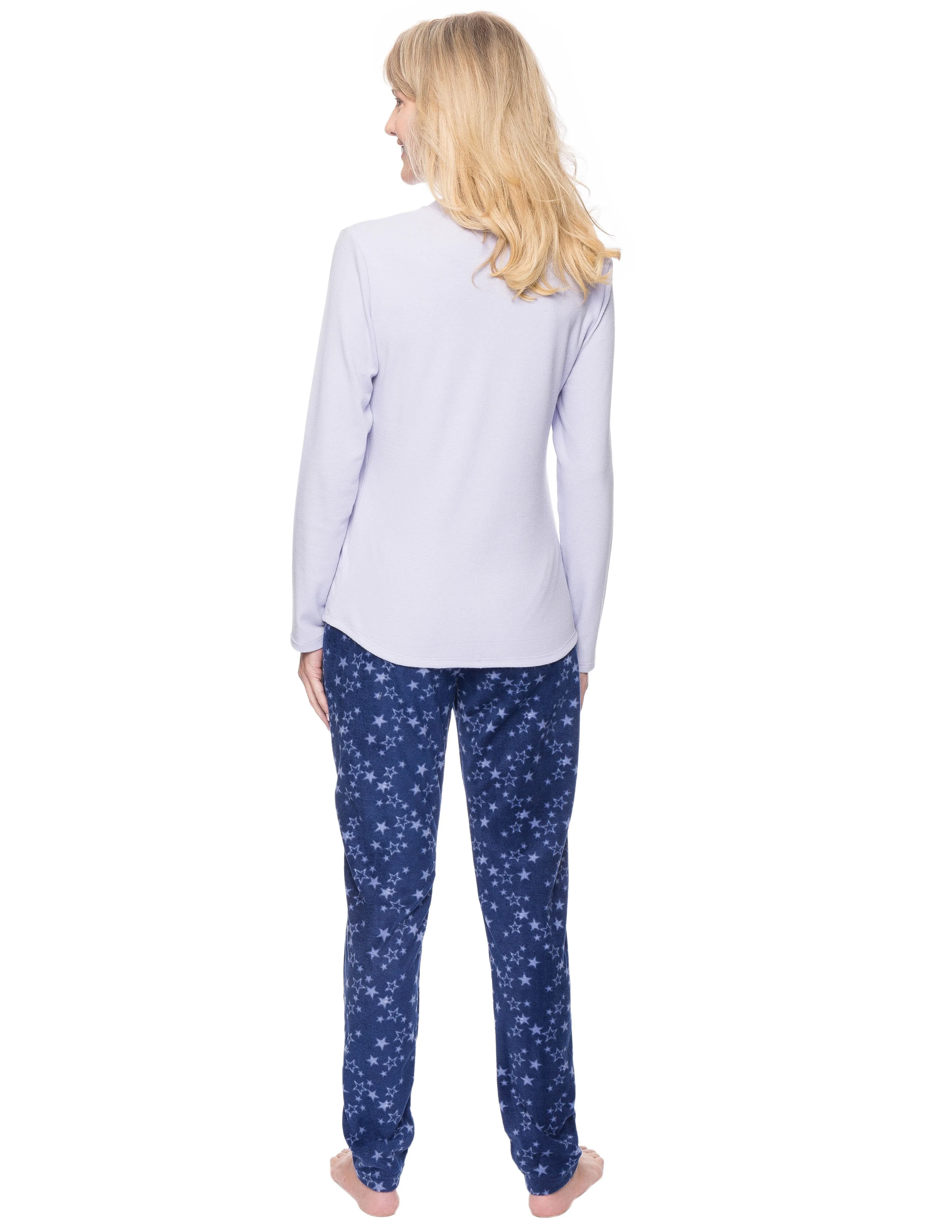 Womens Microfleece Lounge Set With Tapered Pants