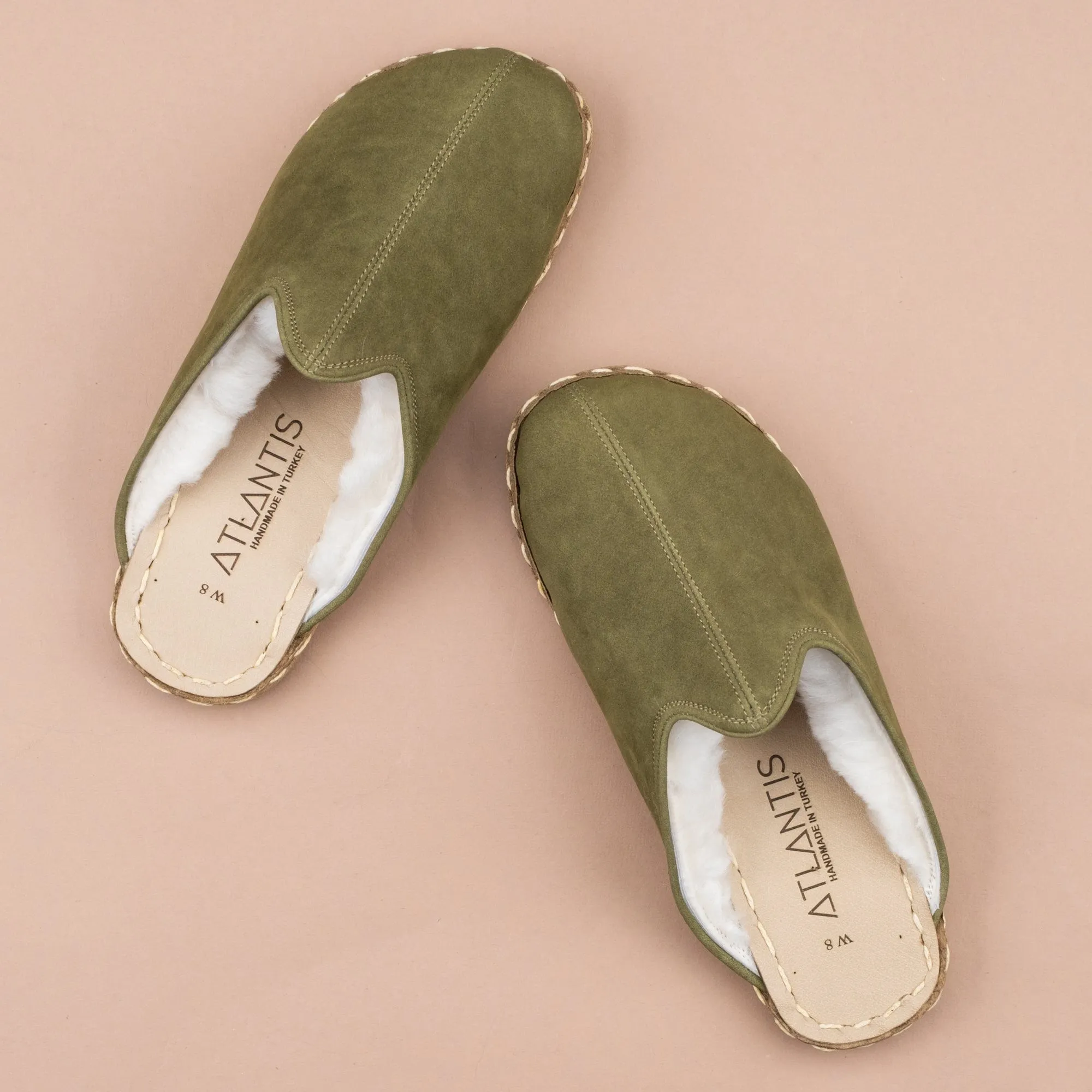 Women's Olive Barefoot Shearlings