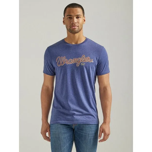 Wrangler Men's Denim Heather Looped Logo Tee