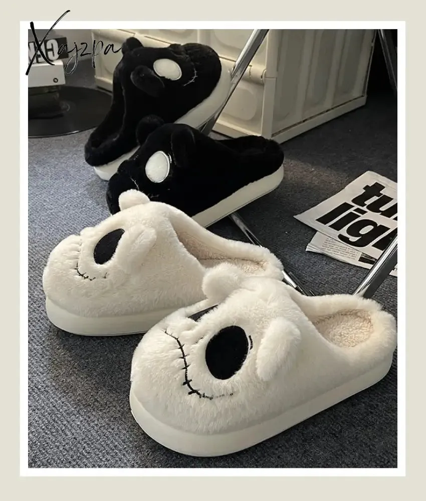 Xajzpa - Warrior Thick Sole Home Indoor Outside Boy Girls Slides Winter Home Warm Fluffy Slippers High Heels Fur Cotton Shoes Ladies Coup