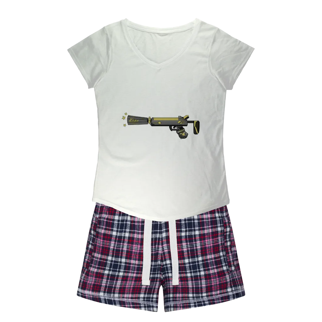 Yellow Weapon Women's Sleepy Tee and Flannel Short