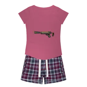 Yellow Weapon Women's Sleepy Tee and Flannel Short