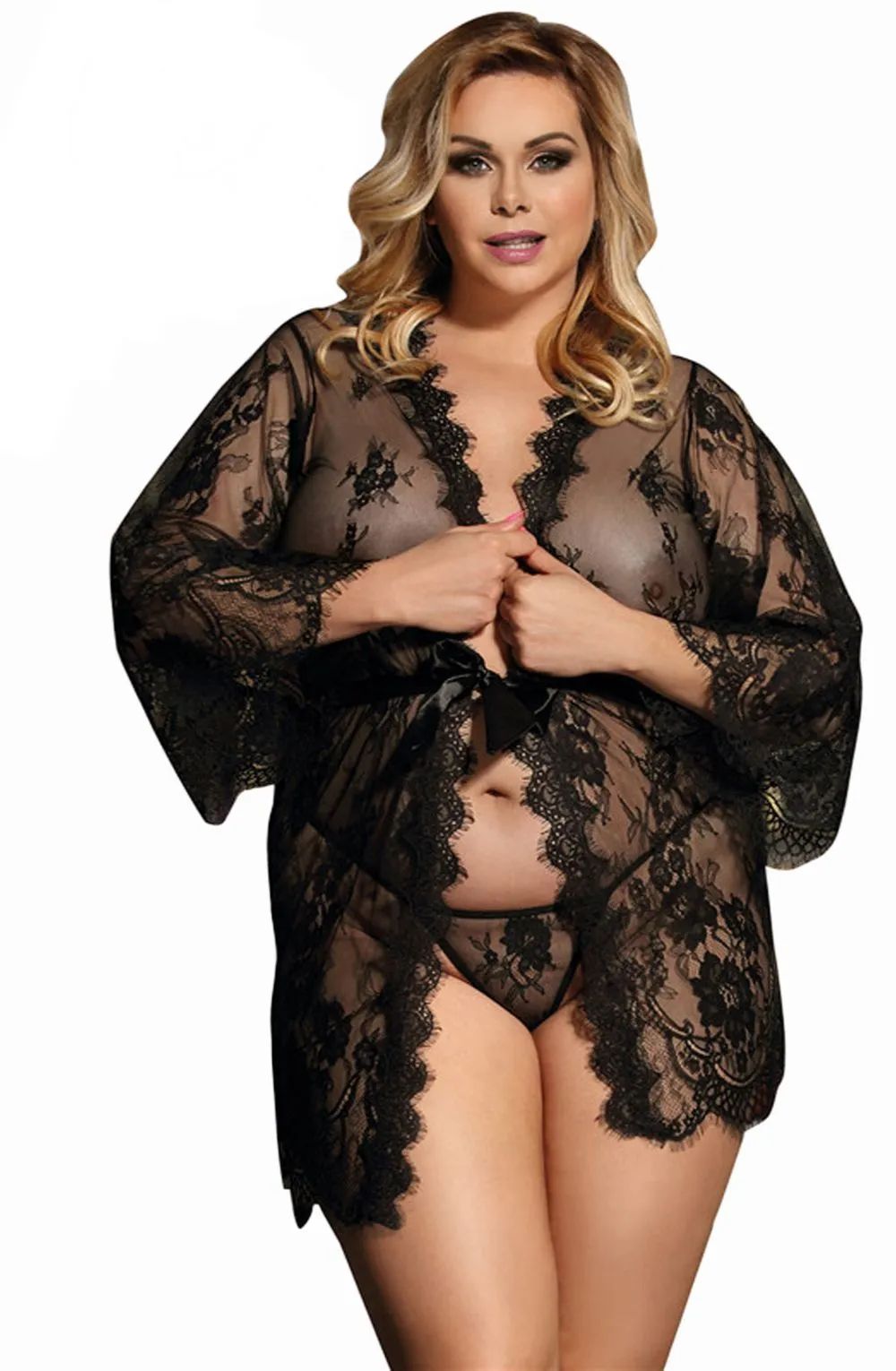 YesX YX827Q Robe Set Black - Up to 6XL